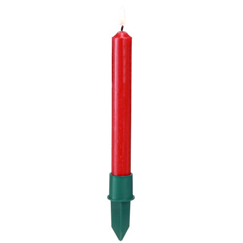 Floristik24 Kaarshouder voor stokkaarsen groen kunststof Ø2,2cm 5 st