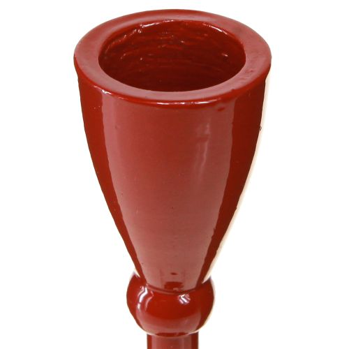 Artikel Kaarsenhouder voor taps toelopende kaarsen. Taps toelopende kaarsenhouder Rood H17cm