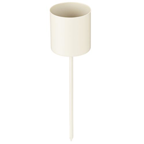 Floristik24 Kaarsenhouder voor dikke kaarsen, metaal, beige, 3,8 x 14 cm, 4 stuks