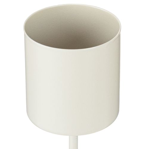 Floristik24 Kaarsenhouder voor dikke kaarsen, metaal, beige, 3,8 x 14 cm, 4 stuks