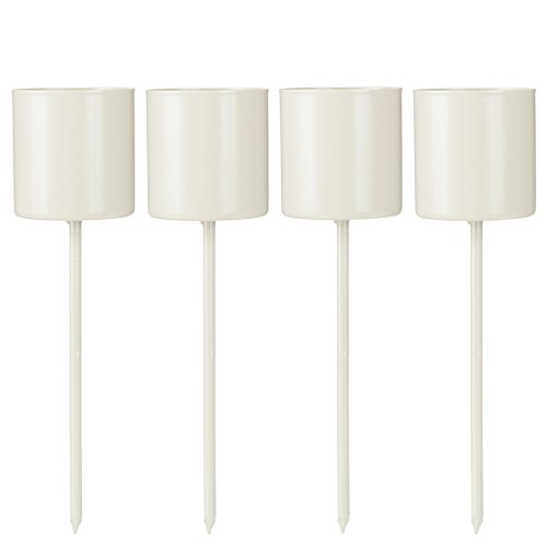 Artikel Kaarsenhouder voor dikke kaarsen, metaal, beige, 3,8 x 14 cm, 4 stuks
