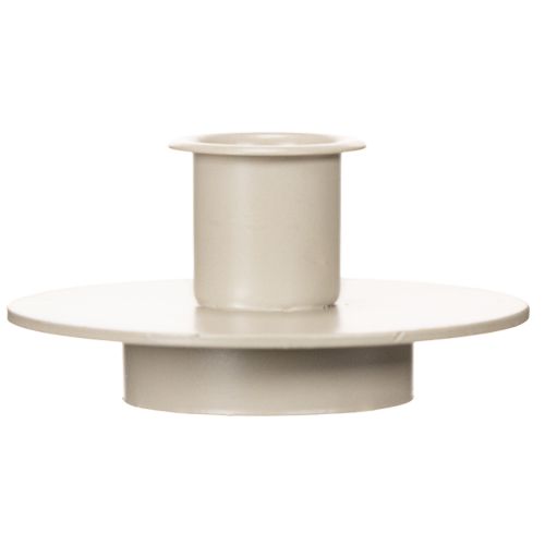Metalen kaarsenhouder in mat beige, kleine kaarsenhouder voor taps toelopende kaarsen, 8 cm, 3 stuks | Floristik24.nl