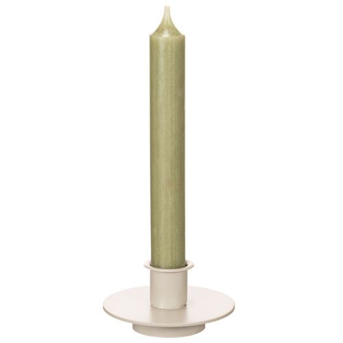 Metalen kaarsenhouder in mat beige, kleine kaarsenhouder voor taps toelopende kaarsen, 8 cm, 3 stuks | Floristik24.nl