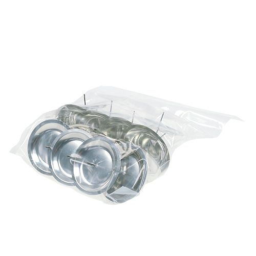 Artikel Kaarsenhouder met doorn zilver Ø8cm 16 st