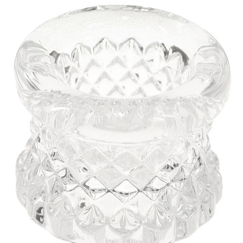 Artikel Kaarsenhouder met handvat voor stokkaarsen glas 10,5cm helder 4st