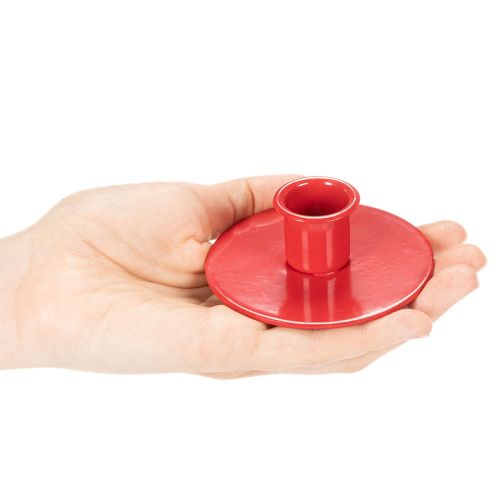 Kleine rode kaarsenhouders voor kaarsen van 8 cm, 3 stuks | Floristik24.nl