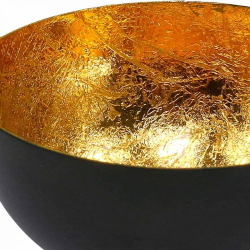 Floristik24 Tafeldecoratie Kerstschaal zwart goud Ø10cm H5cm