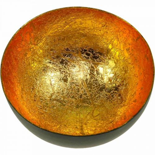 Floristik24 Tafeldecoratie Kerstschaal zwart goud Ø8cm H4cm