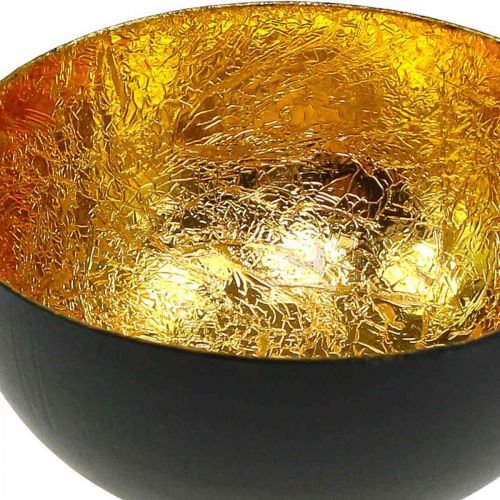 Floristik24 Tafeldecoratie Kerstschaal zwart goud Ø8cm H4cm