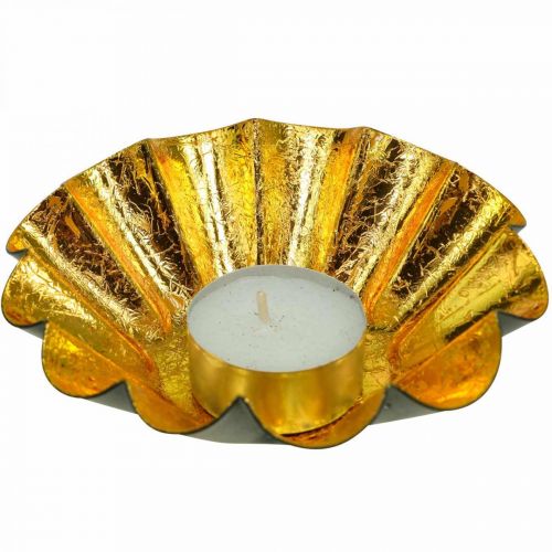 Artikel Waxinelichthouder kerstdecoratie bakvorm zwart goud Ø12cm 2 stuks