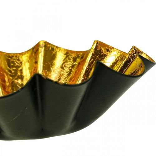 Artikel Theelichthouder kerstdecoratie bakvorm zwart goud Ø10cm