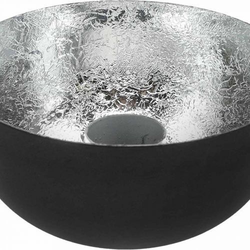 Artikel Kandelaar Zwart Zilver Stokkandelaar Ø10cm H5cm