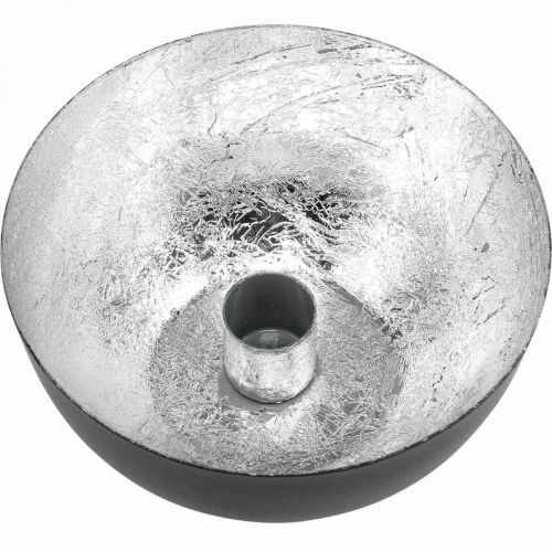 Artikel Kandelaar Zwart Zilver Kandelaar Ø13cm H6.5cm