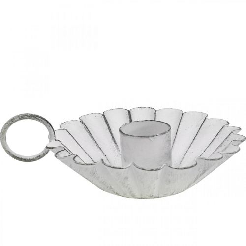 Floristik24 Kandelaar Shabby Chic Wit Metaal Deco Ø9.5cm H3cm