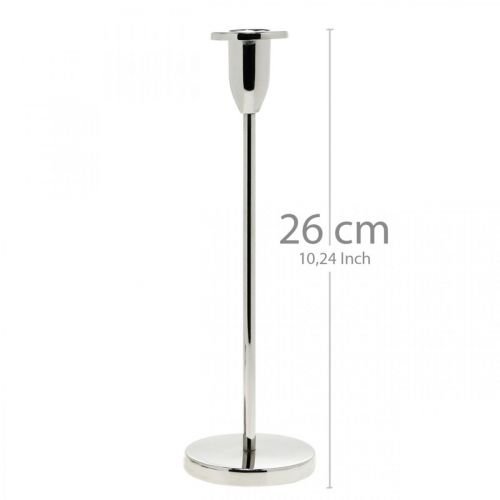 Floristik24 Kandelaar zilveren metalen decoratie kandelaar modern H26cm