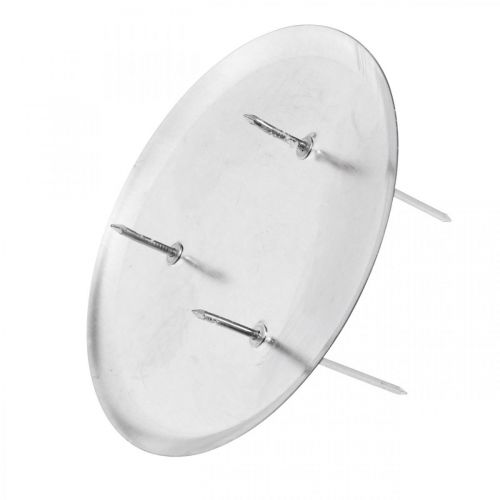 Floristik24 Kandelaar voor adventskrans, kerst, kaarsdecoratie om op te plakken zilver Ø10cm 4st