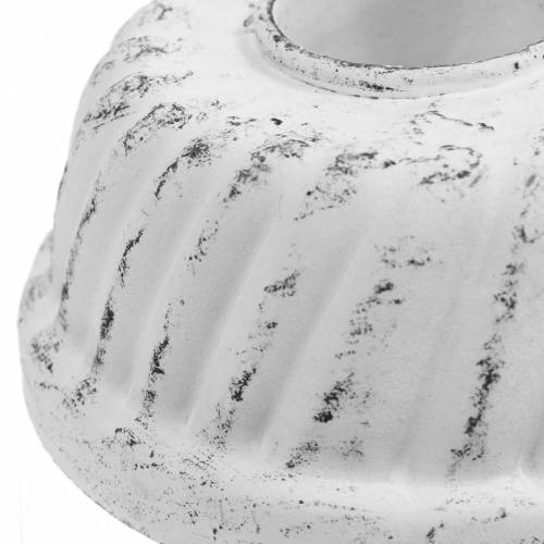 Floristik24 Kaarshouder Gugelhupf bakvorm Shabby Chic wit Ø7,2cm H3cm