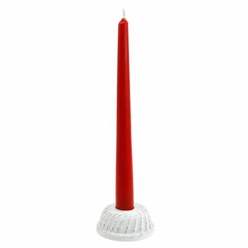 Floristik24 Kaarshouder Gugelhupf bakvorm Shabby Chic wit Ø7,2cm H3cm