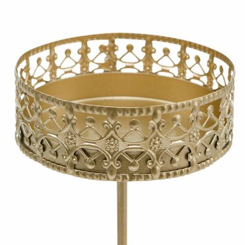 Floristik24 Filigrain kandelaar om in te steken goud Ø6,4cm H12,5cm 4 stuks antieke look