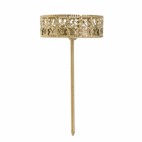 Artikel Filigrain kandelaar om in te steken goud Ø6,4cm H12,5cm 4 stuks antieke look