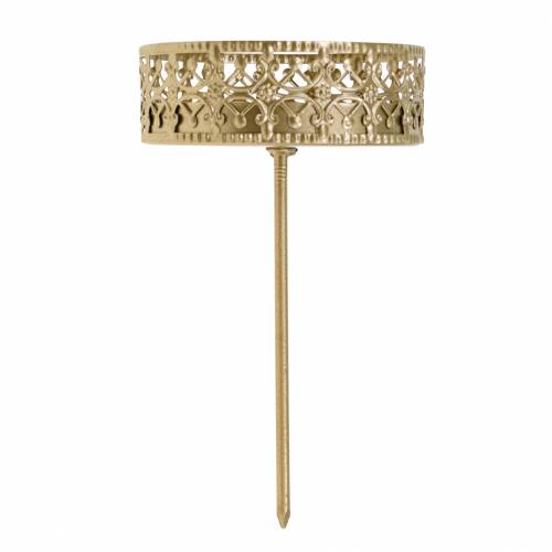 Artikel Bloemenkandelaars om in te pluggen goud Ø7,4cm H12,5cm 4 stuks antieke look