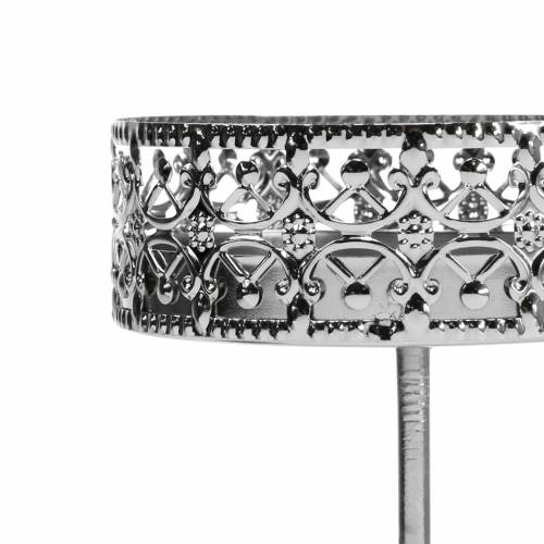 Floristik24 Filigrain kandelaar om in te steken zilver Ø6,4cm H12,5cm 4 stuks antieke look