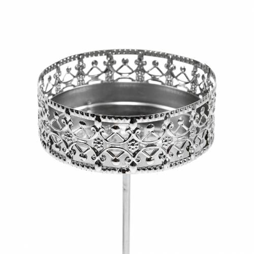 Floristik24 Bloemenkandelaars om in te steken zilver Ø7,4cm H12,5cm antieke look 4 st
