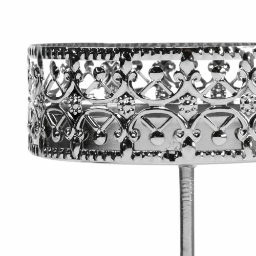 Floristik24 Bloemenkandelaars om in te steken zilver Ø7,4cm H12,5cm antieke look 4 st