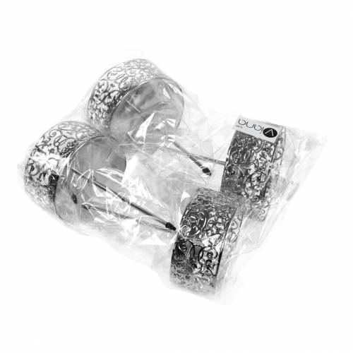 Artikel Bloemenkandelaars om in te steken zilver Ø8,8cm H13,7cm 4 stuks antieke look