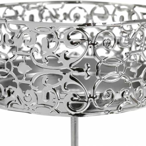 Floristik24 Bloemenkandelaars om in te steken zilver Ø8,8cm H13,7cm 4 stuks antieke look