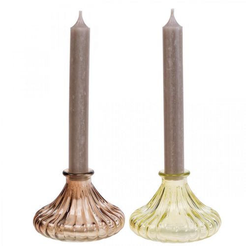Floristik24 Kandelaar glas Kandelaar glas Ø10,5cm H7cm 4st