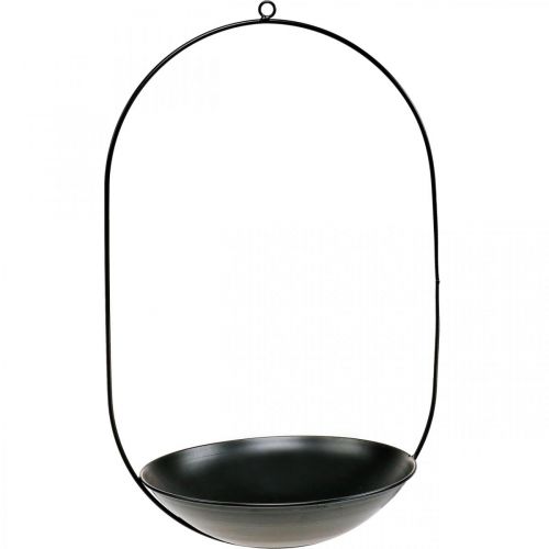 Floristik24 Decoratieve schaal om op te hangen zwart metalen ring Scandi decoratie 28 × 54cm
