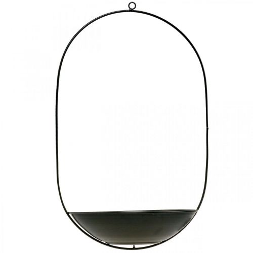 Artikel Decoratieve schaal om op te hangen zwart metalen ring Scandi decoratie 28 × 54cm