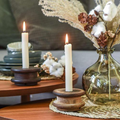 Kandelaar, industrieel design, decoratieve katrol, tafeldecoratie, vintage look Ø10-10.5cm