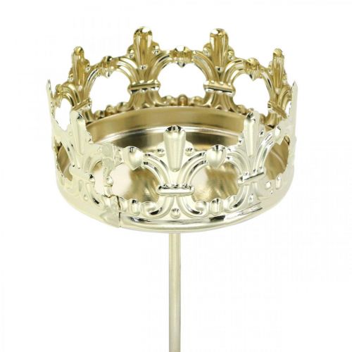 Floristik24 Theelichthouder kroon, kaarsdecoratie Kerstmis, kandelaar voor adventskrans goud Ø5.5cm 4st