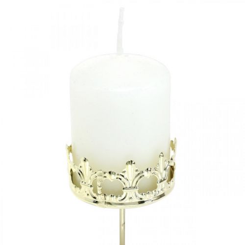 Floristik24 Theelichthouder kroon, kaarsdecoratie Kerstmis, kaarshouder voor adventskrans goud Ø5,5cm 4 stuks