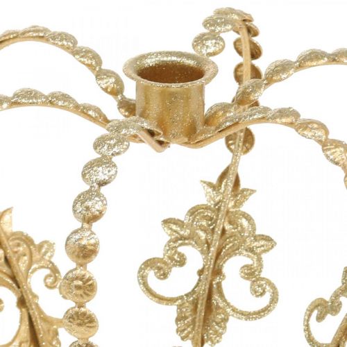 Floristik24 Kroon met kaarshouder, decoratie voor Kerstmis, metalen decoratie, decoratieve kroon goud Ø19.5cm H16cm