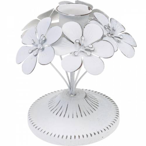 Floristik24 Lentedecoraties, metalen kandelaars met bloemen, huwelijksdecoraties, kandelaars, tafeldecoraties