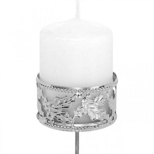 Floristik24 Kaarsenhouder met palmboom, theelichthouder voor adventskrans zilver Ø5,5cm 4 st