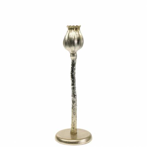 Floristik24 Kandelaar klaproos champagne Champagne H34cm