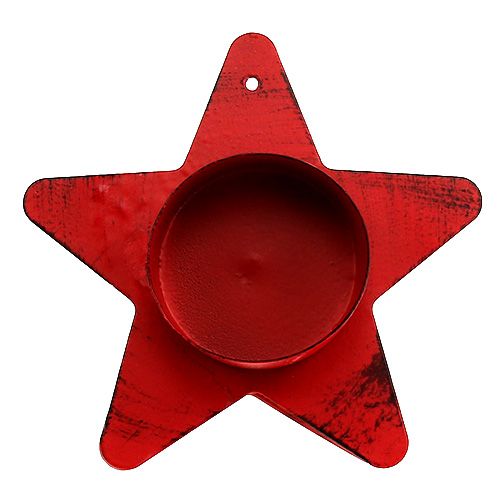 Artikel Kandelaar stervorm voor theelichtje 10x7cm rood
