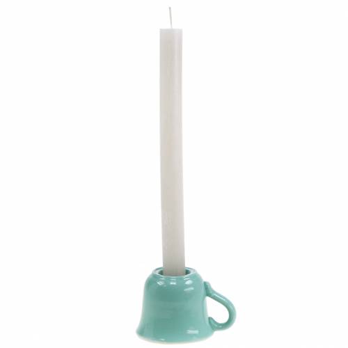 Floristik24 Kandelaar kopje Ø7.5cm H6cm groen 3st