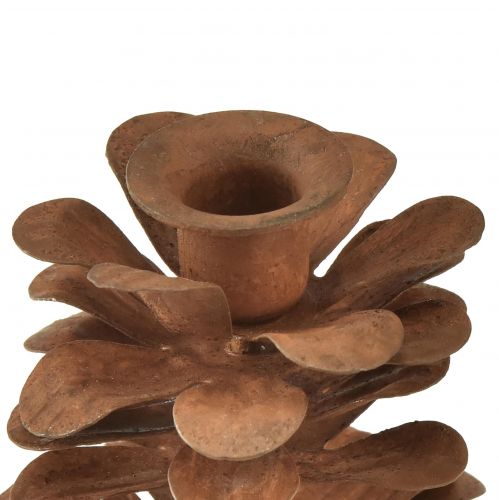 Artikel Kaarshouder kerstkegels metaal roest Ø6,5cm H8cm