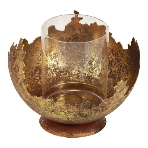 Floristik24 Tafeldecoratie Kerstlantaarn metaal antiek 12cm Ø15cm