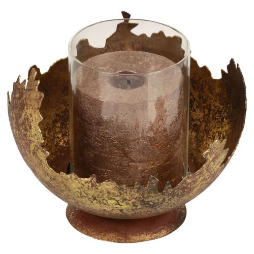 Floristik24 Tafeldecoratie Kerstlantaarn metaal antiek 12cm Ø15cm