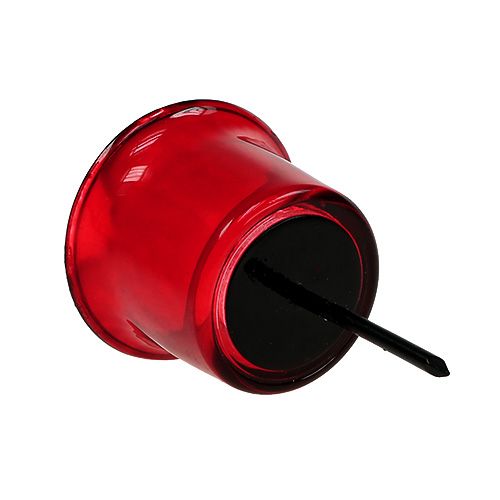 Floristik24 Kaarshouder voor theelichtglas rood Ø6cm L10cm