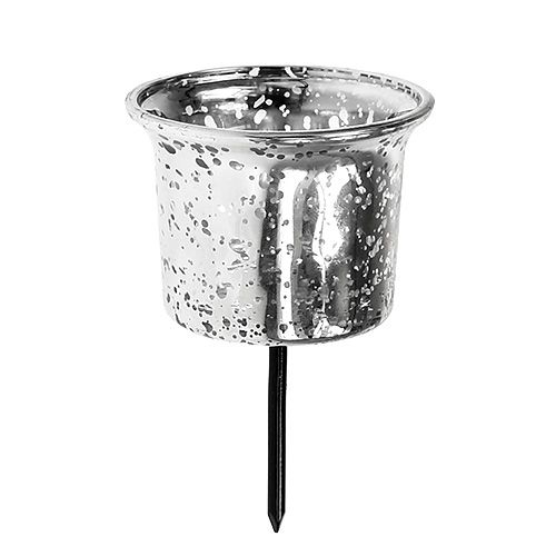 Kandelaar voor theelicht zilver Ø6cm H10cm