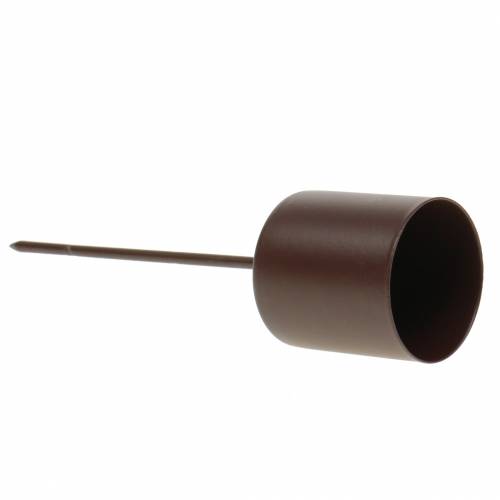 Floristik24 Kandelaar voor stokkaarsen bruin Ø3.7cm H14cm 4st