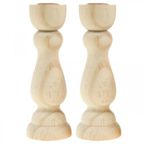 Artikel Kaarsenhouder houten tafeldecoratie voor kaarsen H17cm 2 st.