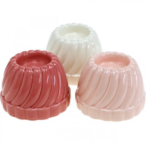 Floristik24 Gugelhupf theelichthouder, tafeldecoratie, kandelaar bakvorm, decoratieve cake H7cm 3st